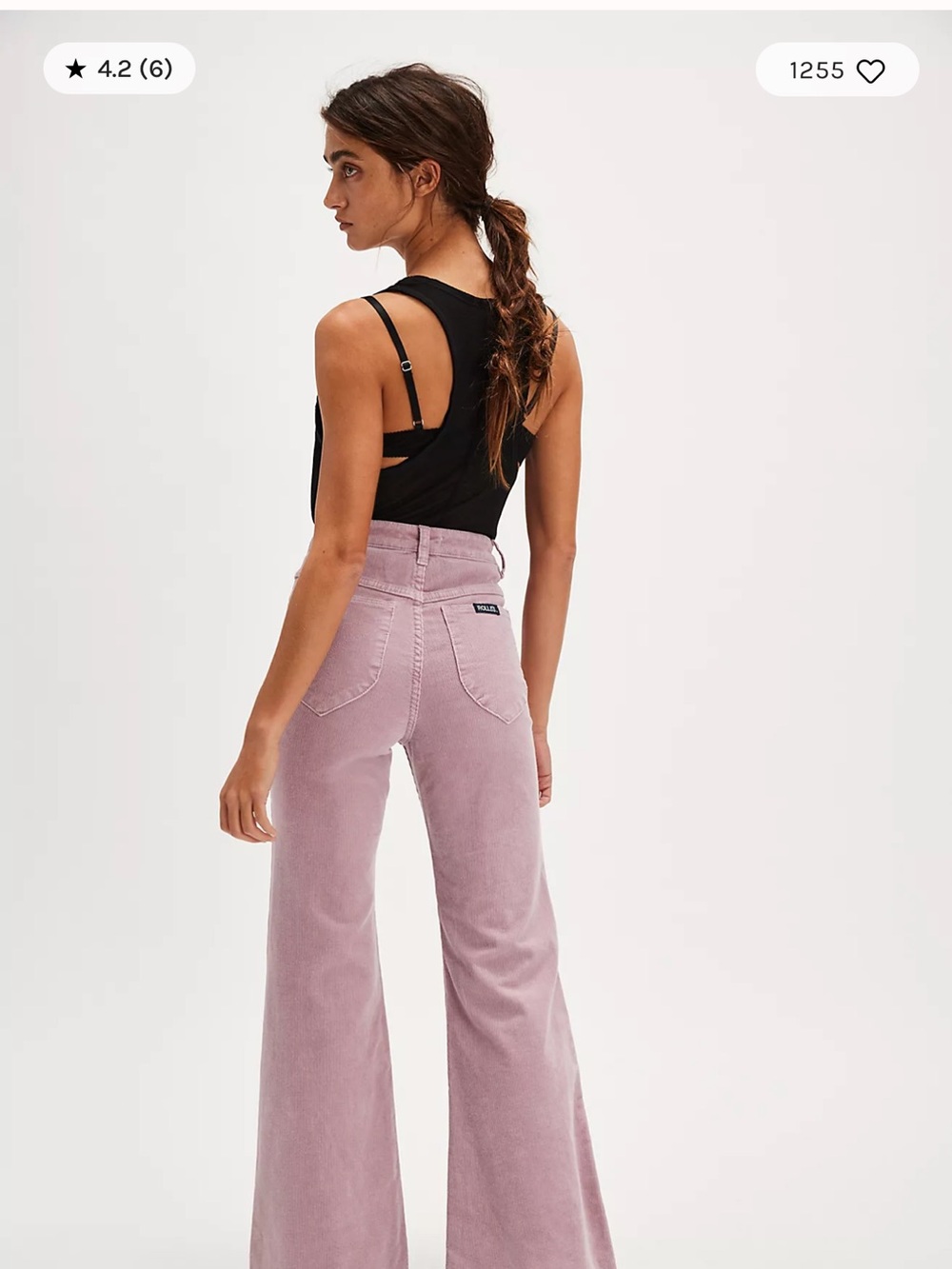 ⚡️ROLLA'S East Coast Flare Mauve Corduroy High-Rise Pants - Picture 3 of 8